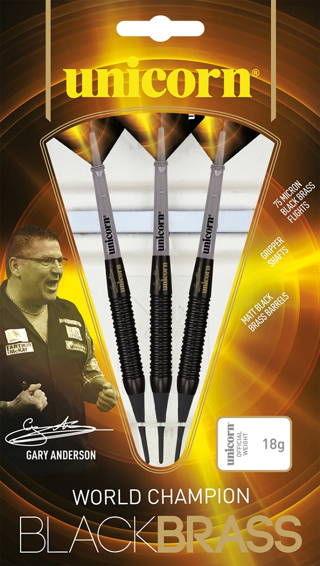 Unicorn Black Brass Gary Anderson Soft Darts