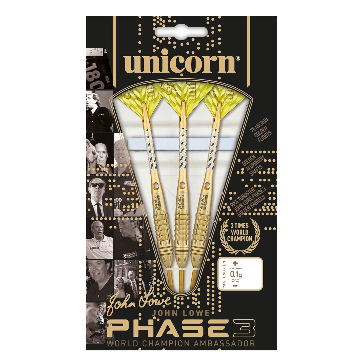 Unicorn World Champion John Lowe Phase 3 Steel Darts