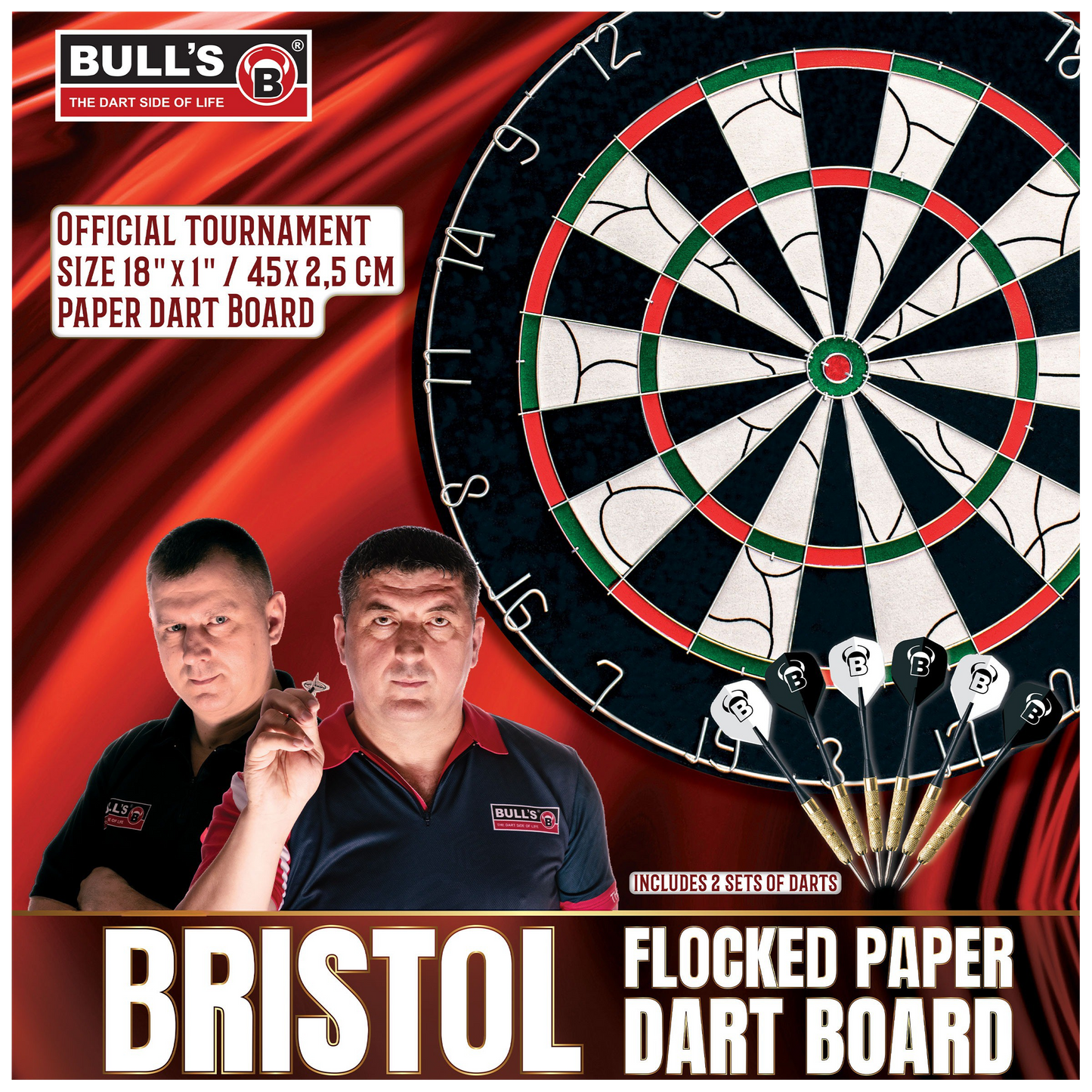 BULL'S Bristol Flocked Paper Dart Board