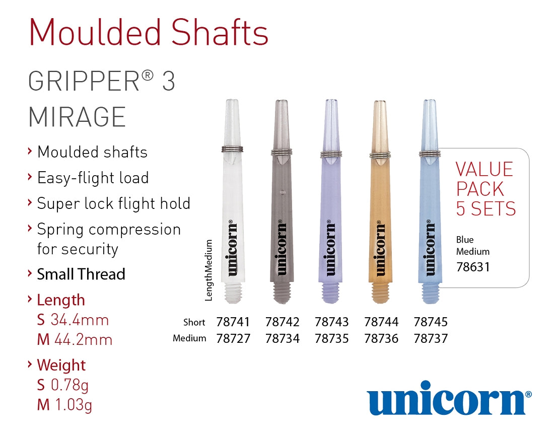 Unicorn Gripper 3 Mirage Shaft Value Pack 5 Sets